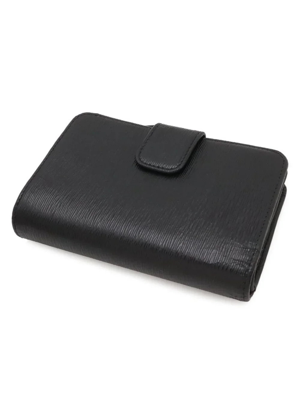 Prada Vitello Move Bifold Wallet L-shaped Zipper Leather Nero Black Gold
